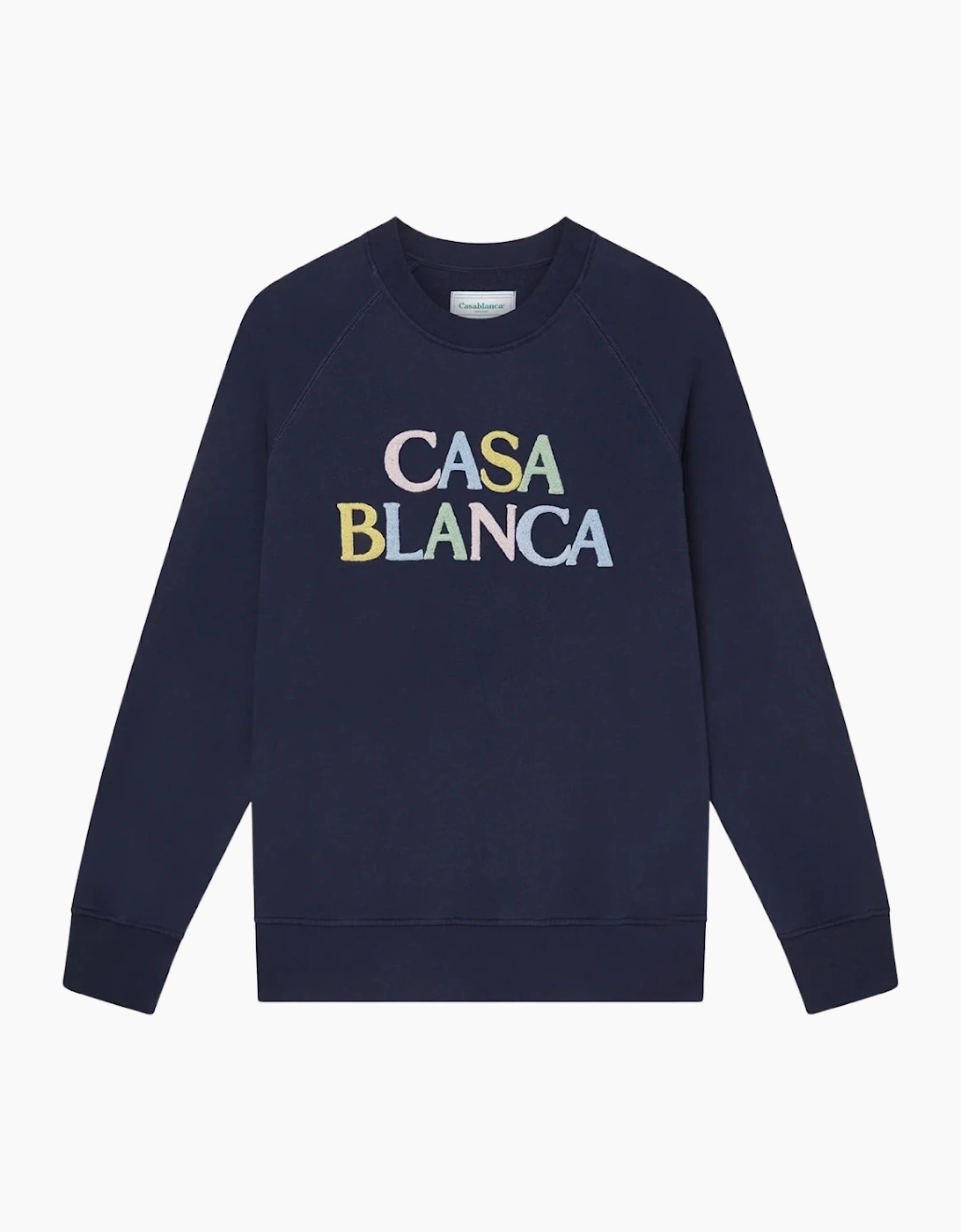 Embroidered Sweatshirt Stacked Logo Navy Blue Sweatshirt, 3 of 2