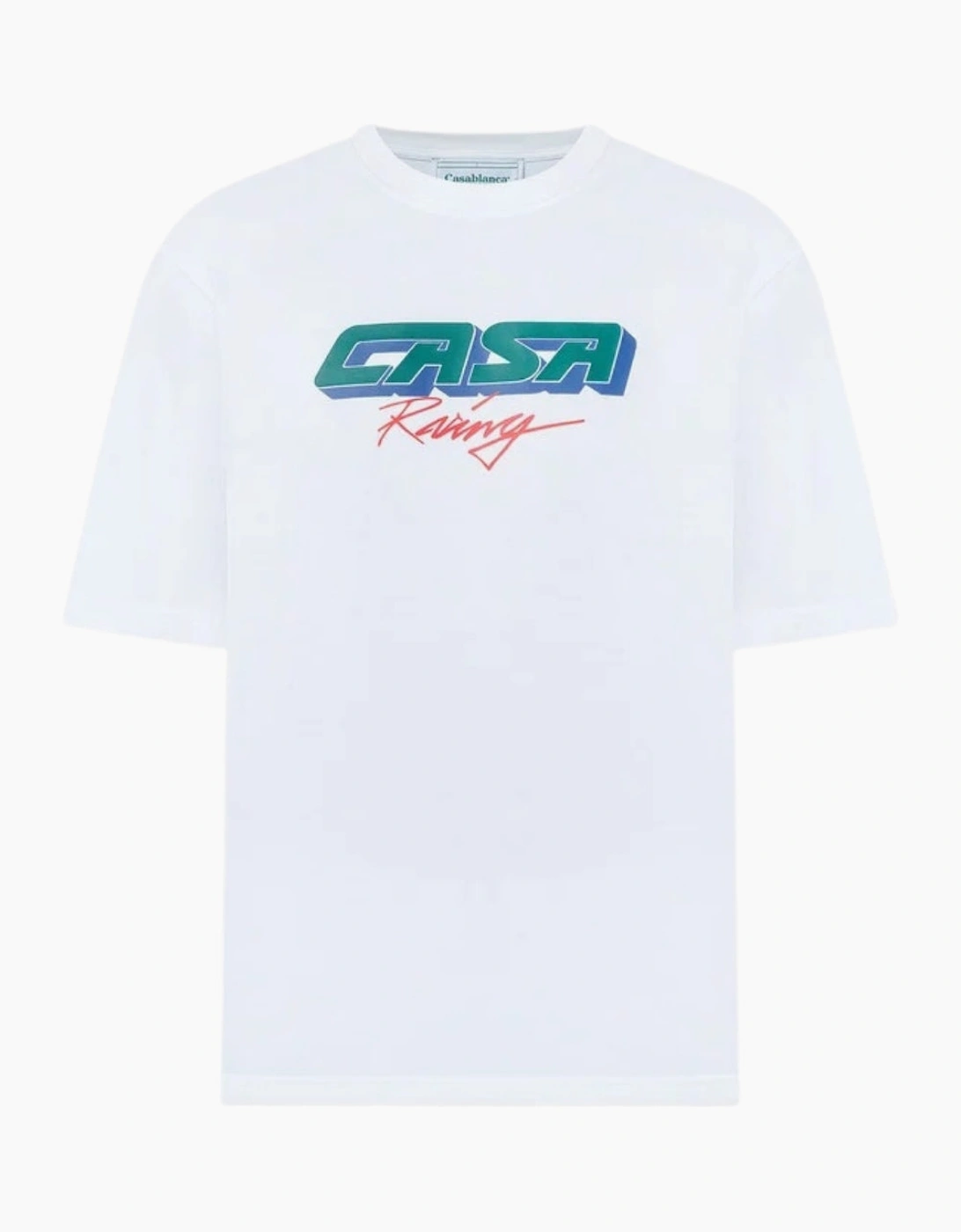 3D Printed Oversized Tee Casa Racing White T-Shirt, 5 of 4