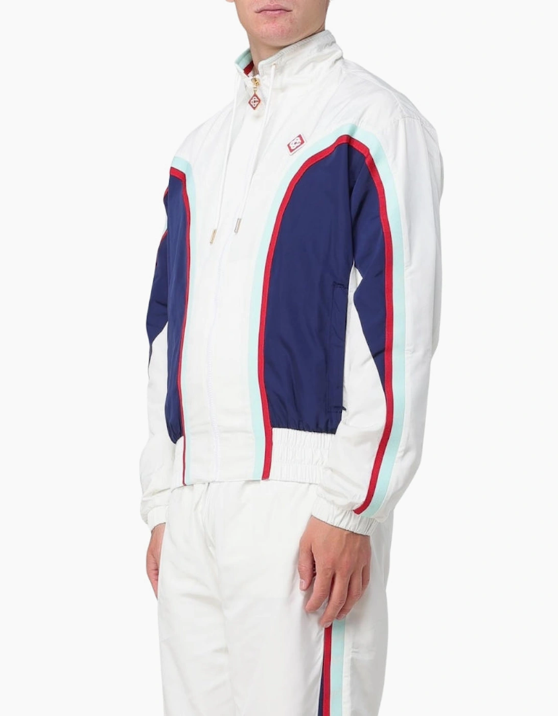 Side Panelled Shell Suit Track Jacket White Jackets