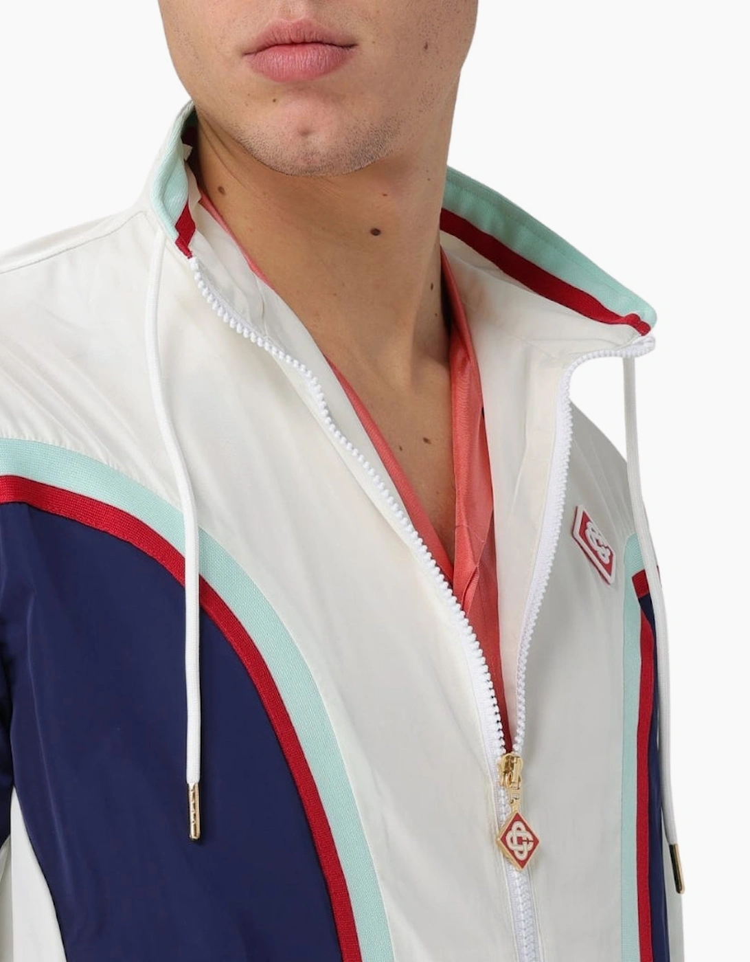 Side Panelled Shell Suit Track Jacket White Jackets