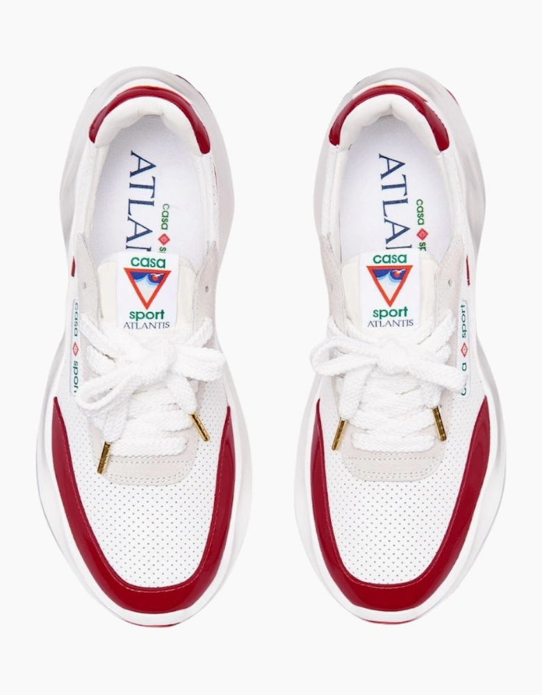 Atlantis Sneaker Red Detail White Shoes