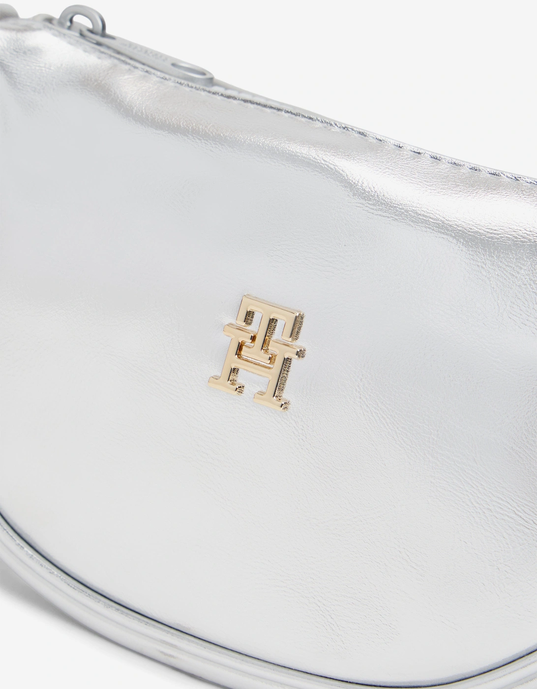 Girls Festive Crossbody Moon Bag in Silver (19.8cm)