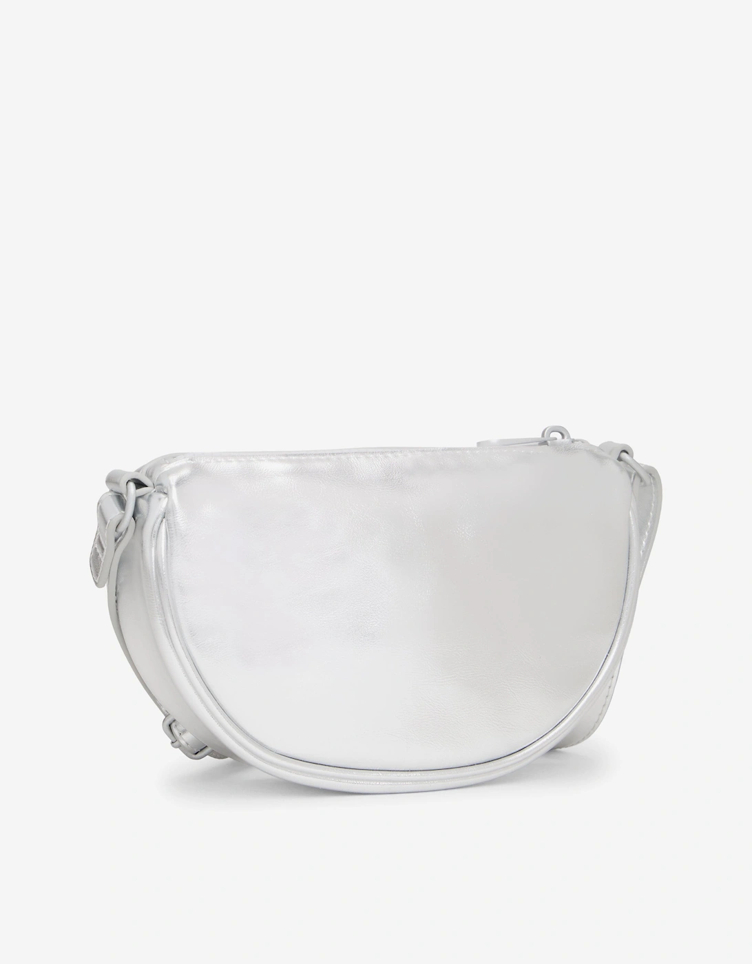Girls Festive Crossbody Moon Bag in Silver (19.8cm)