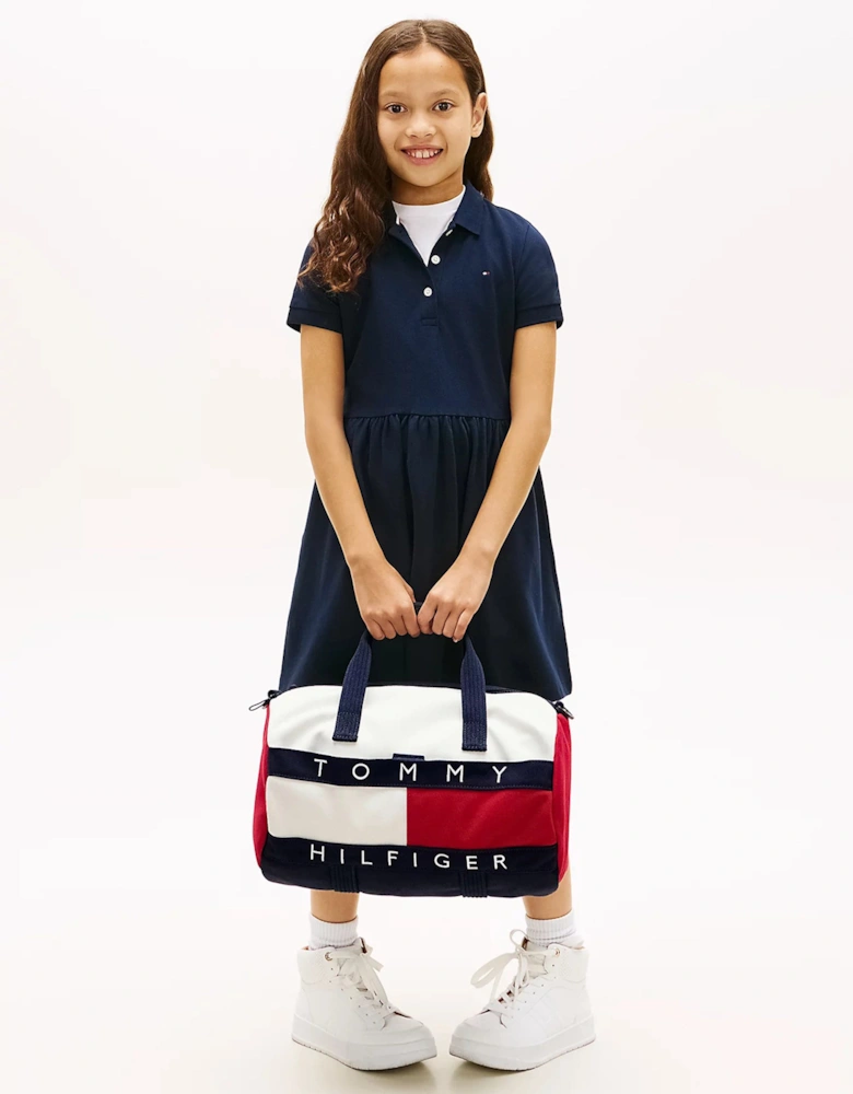 Kids Heritage Flag Sports Bag in White (36cm)