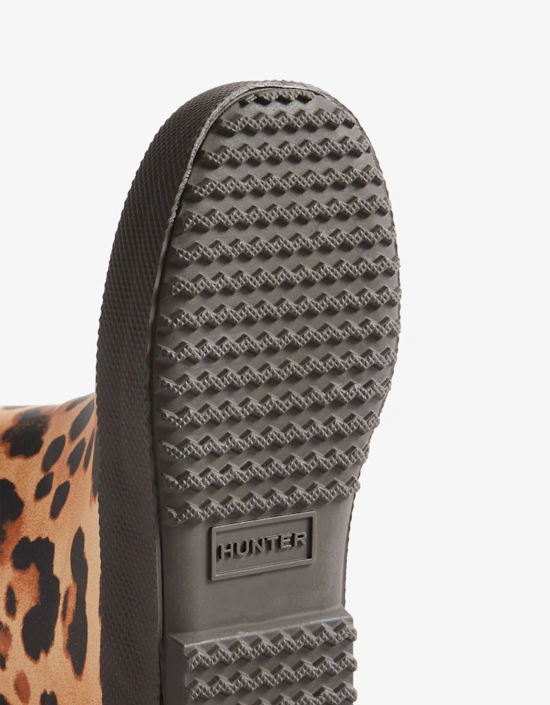 Girls First Leopard Print Wellington Boots in Brown