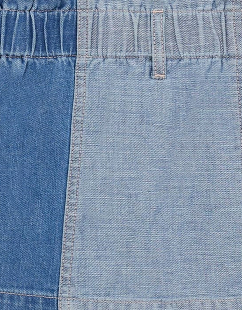 Girls Strawberry Denim Skirt in Blue