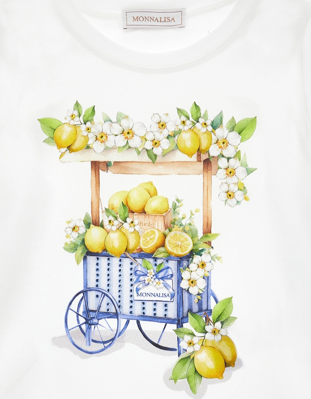Girls Lemon Cart T-Shirt in White