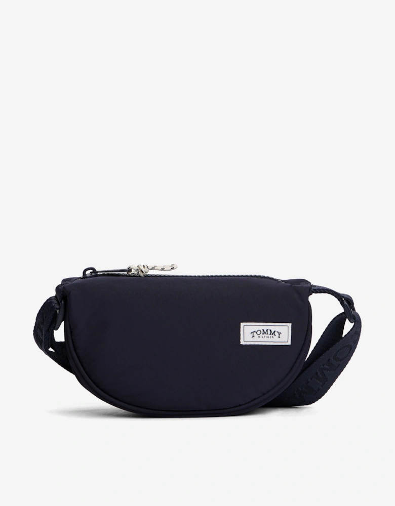 Girls Crossbody Moon Bag in Navy (19.8cm)