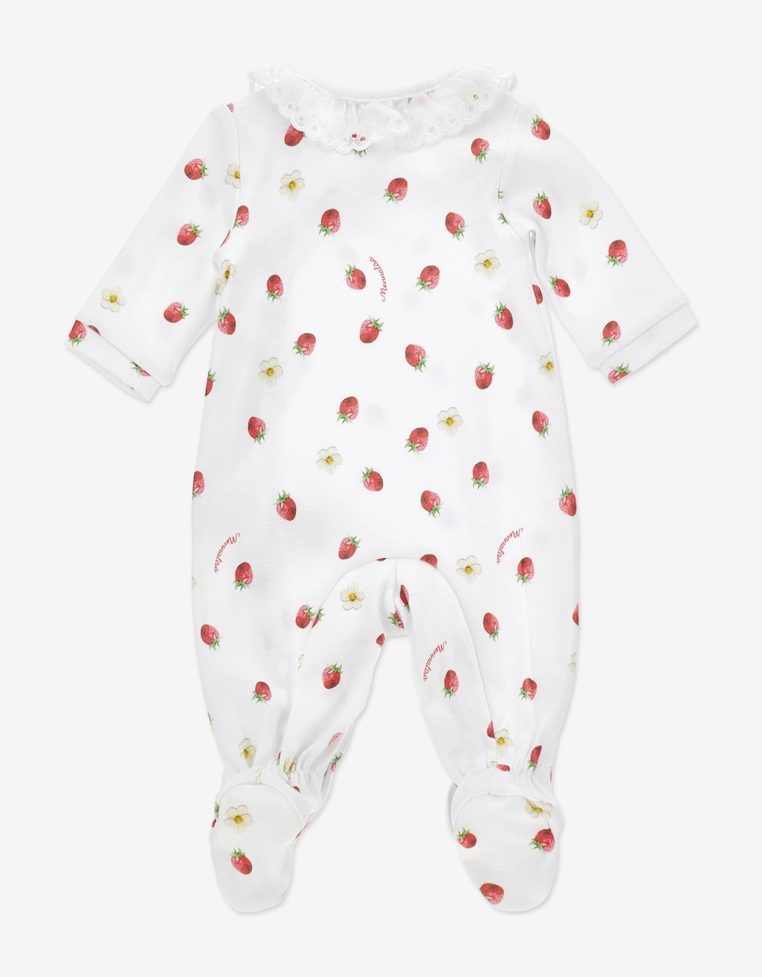 Baby Girls Strawberries Babygrow in White