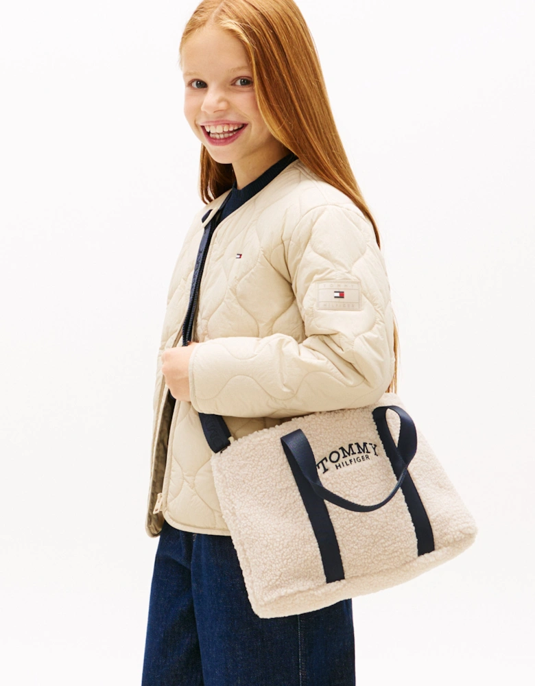 Girls Teddy Monotype Bag in Ivory (29cm)