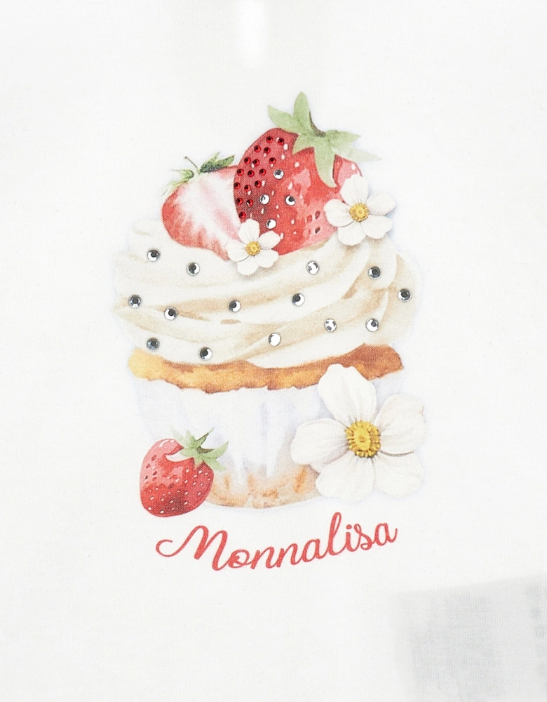 Baby Girls Strawberry Muffin T-Shirt in White