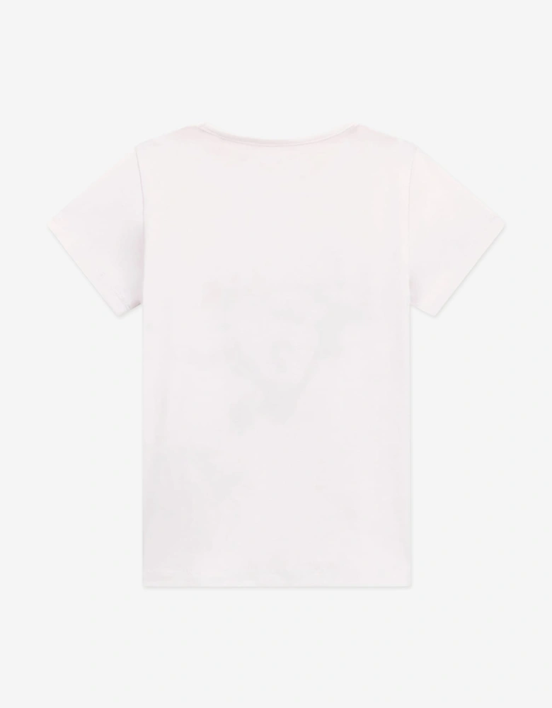 Girls Tropical Logo T-Shirt in White