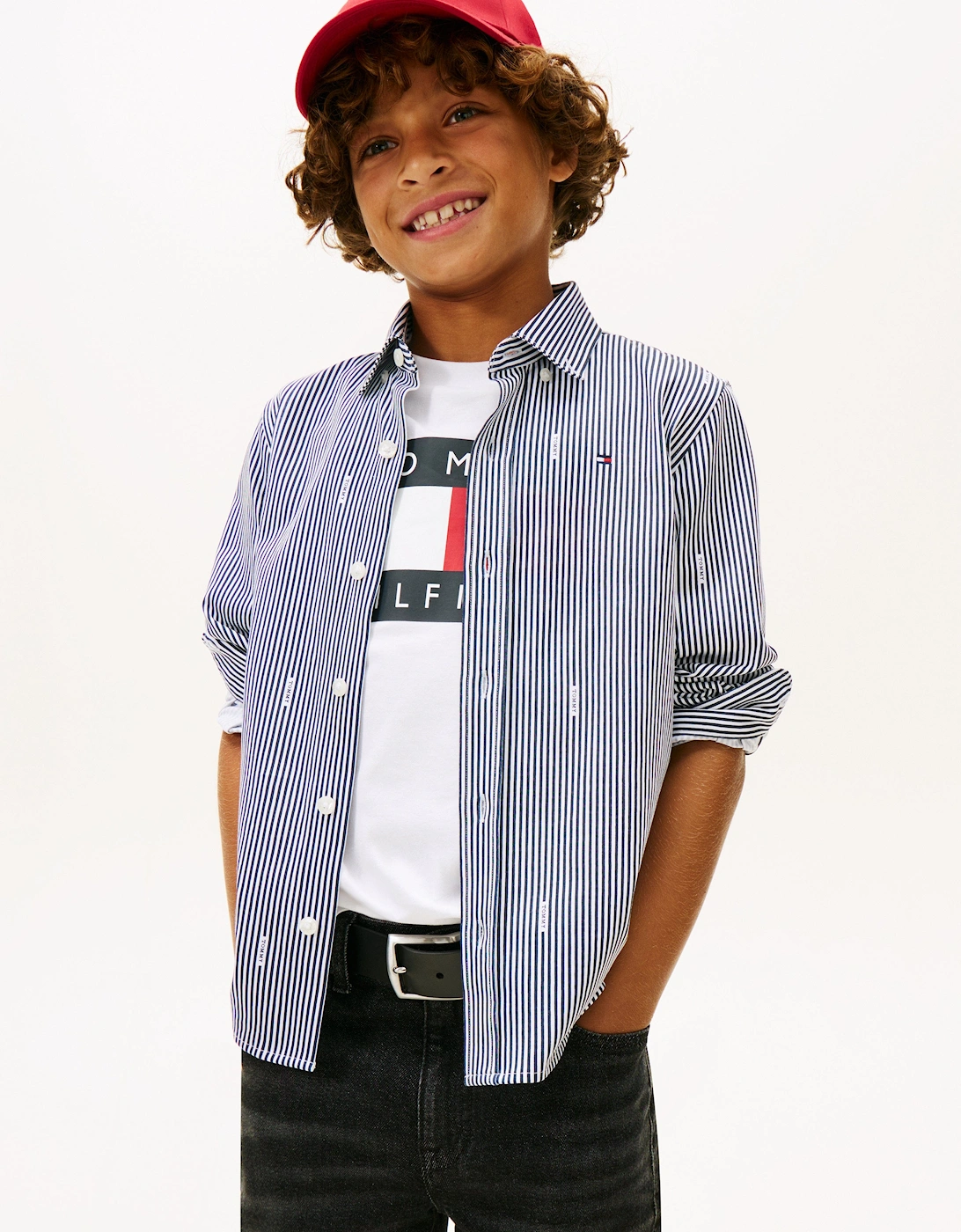 Boys AOP Jersey Shirt in Navy