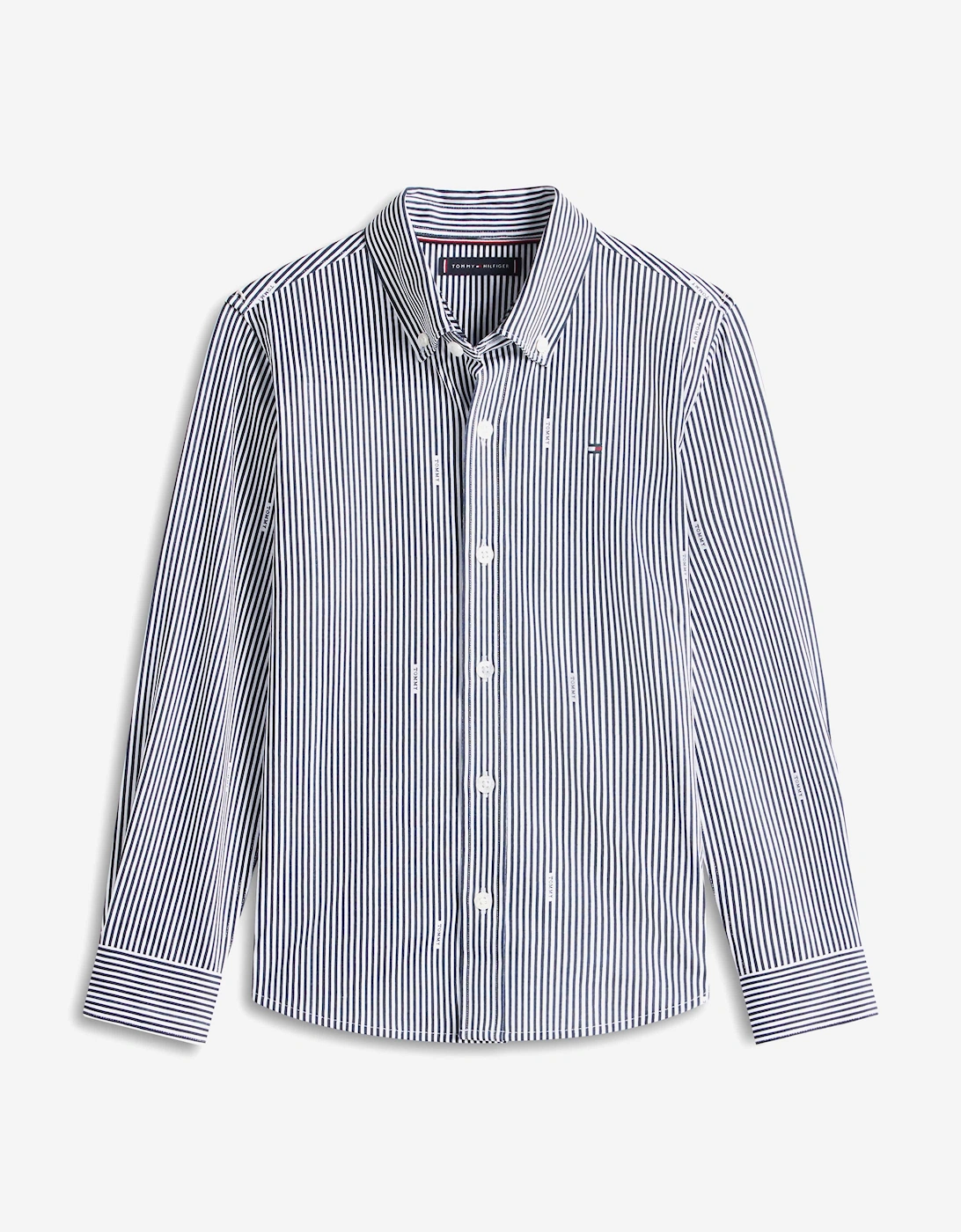 Tommy Hilfiger Boys Navy Aop Jersey Shirt In  4 Years Size 4 Yrs Kids
