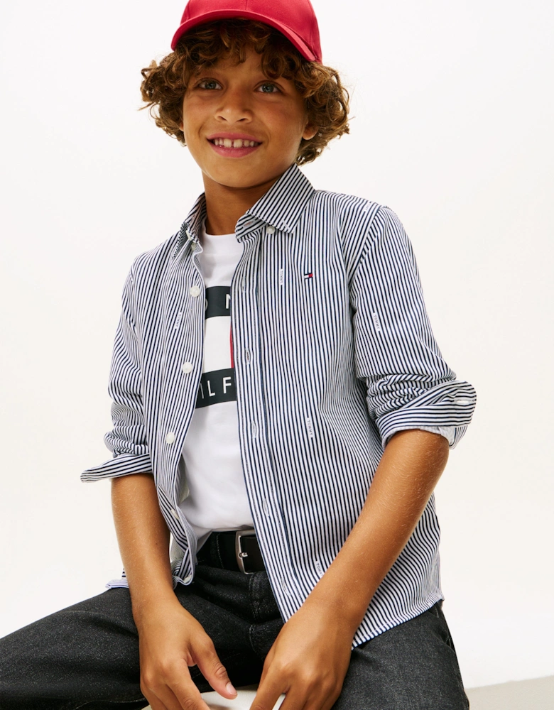 Boys AOP Jersey Shirt in Navy