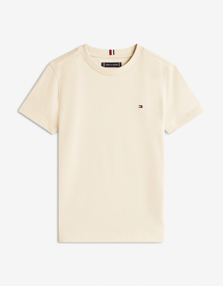 Boys Essential Cotton Regular Fit T-Shirt in Beige