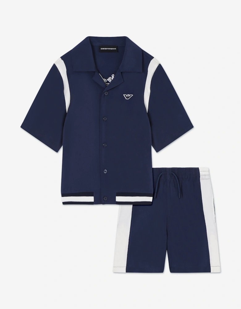 Baby Boys Logo Short Set in Navy