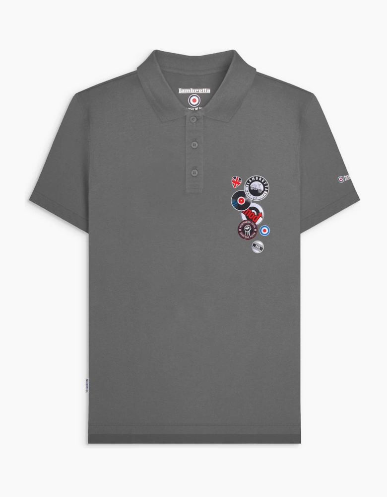 Mens Badges Short Sleeve Polo Shirt