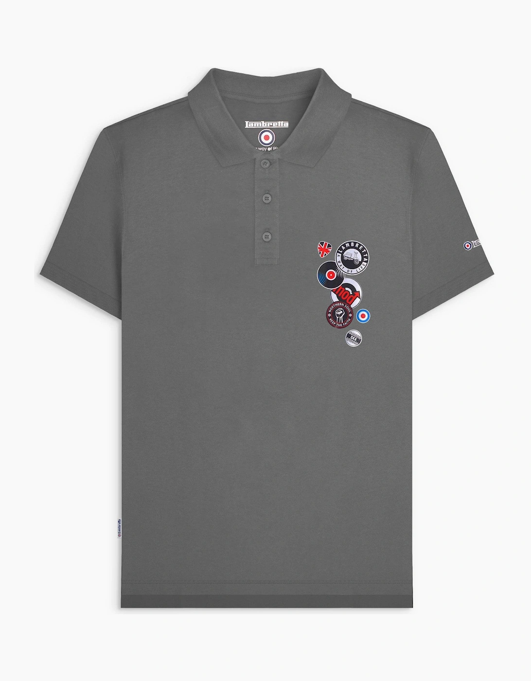 Mens Badges Short Sleeve Polo Shirt, 2 of 1