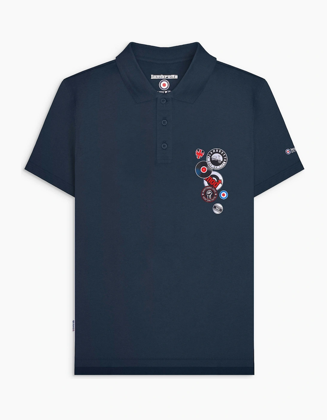 Mens Badges Short Sleeve Polo Shirt, 2 of 1