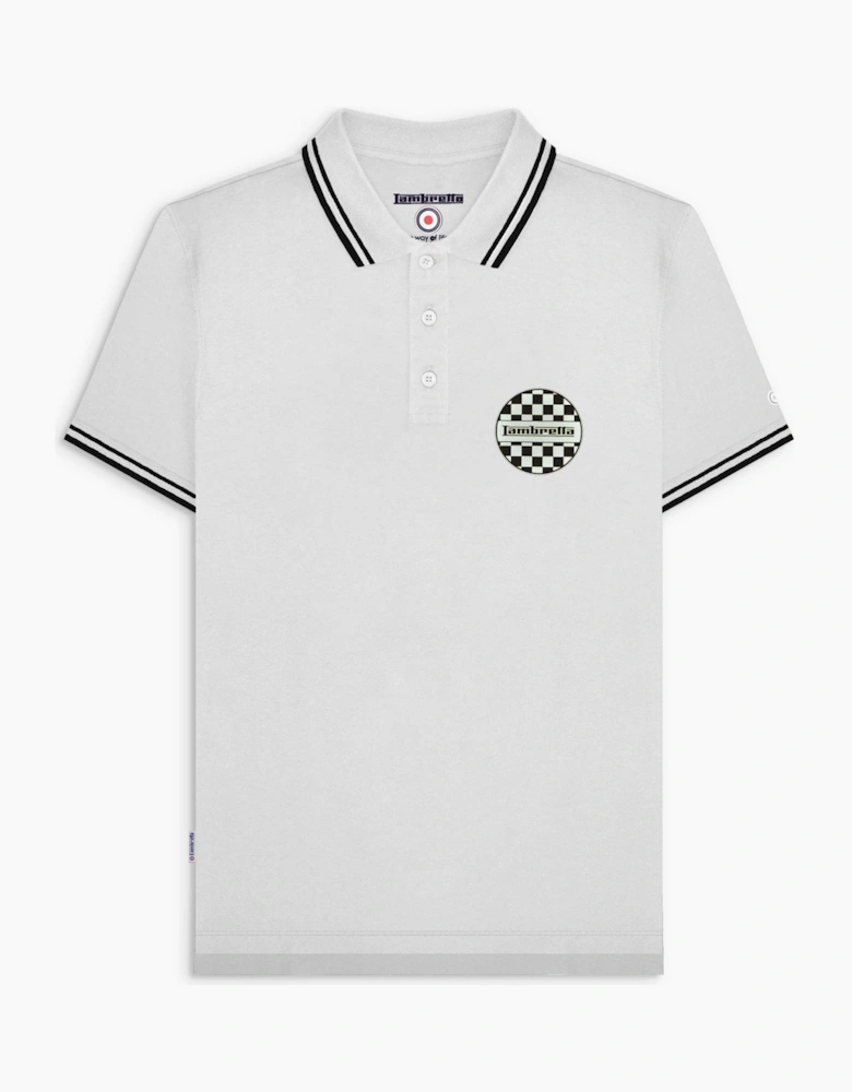 Mens Two Tone Badge Short Sleeve Polo Shirt