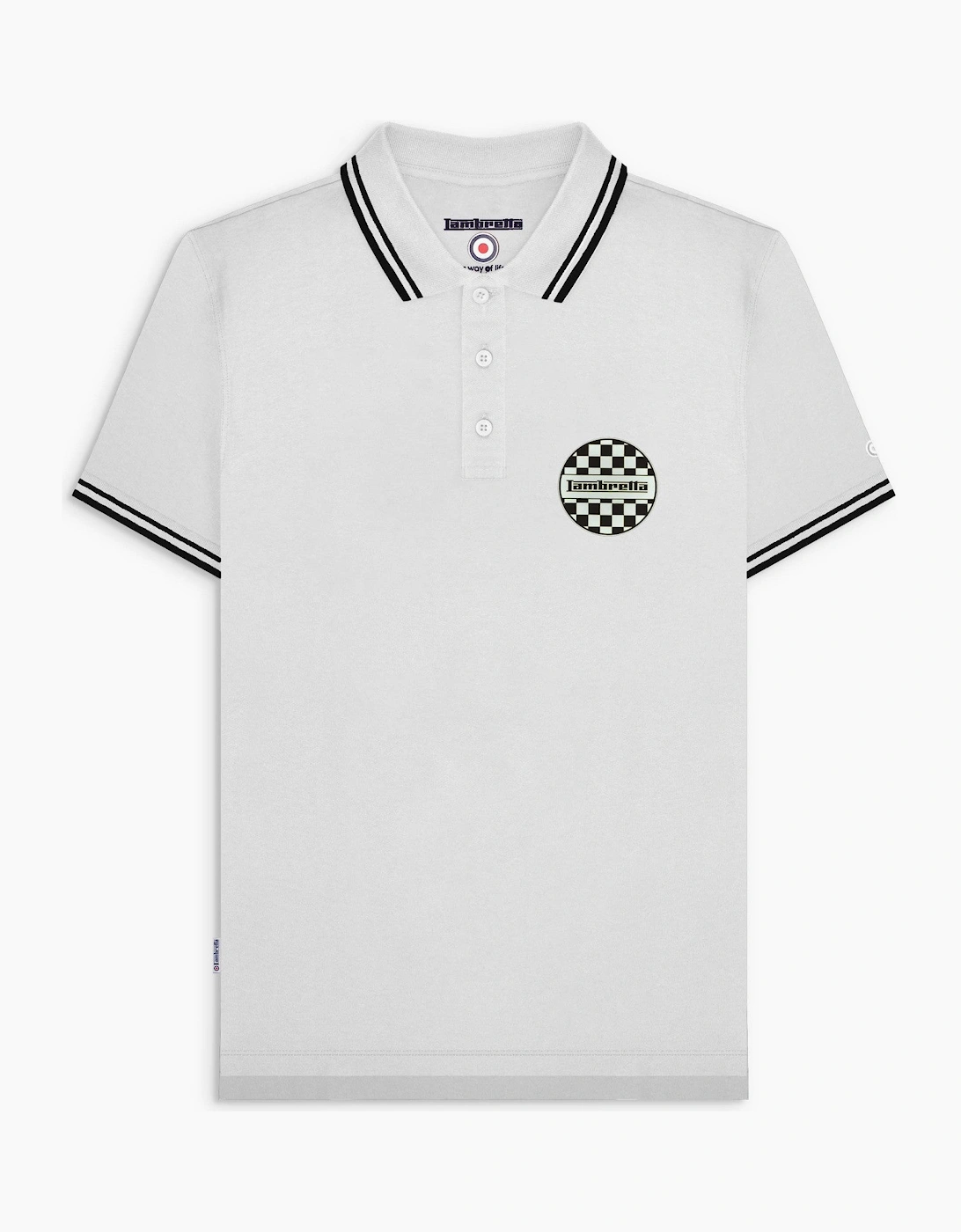 Mens Two Tone Badge Short Sleeve Polo Shirt, 2 of 1