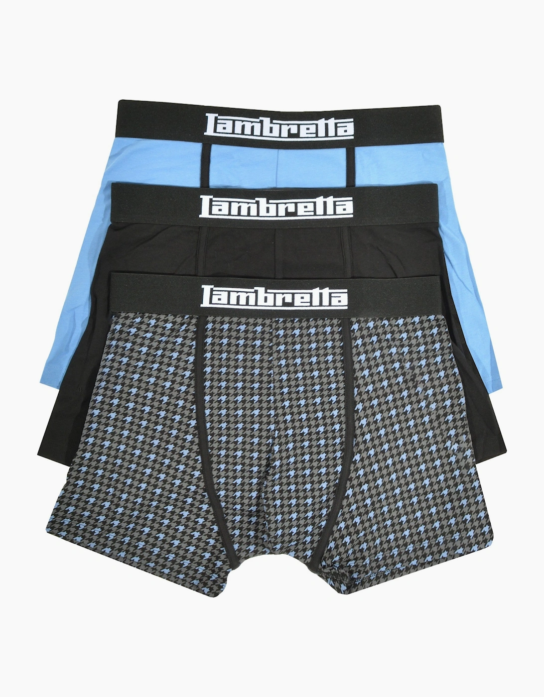 Mens Houndstooth 3 Pack Boxer Shorts, 2 of 1