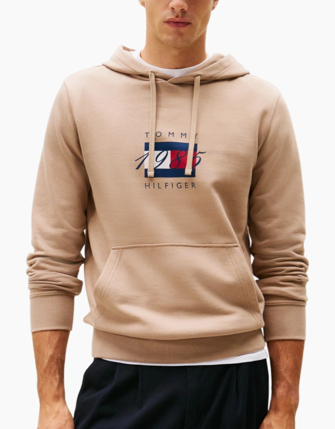 Tommy Hilfiger Mens Flag Graphic 1985 Hoodies Casual Cotton Long Sleeve Top, 6 of 5