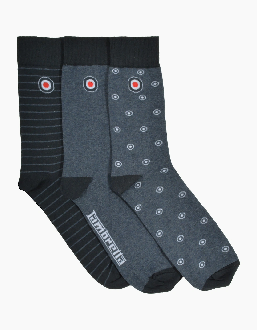 Mens 3 Pack Target Sock Crew Socks - Dark Blue - OS, 2 of 1