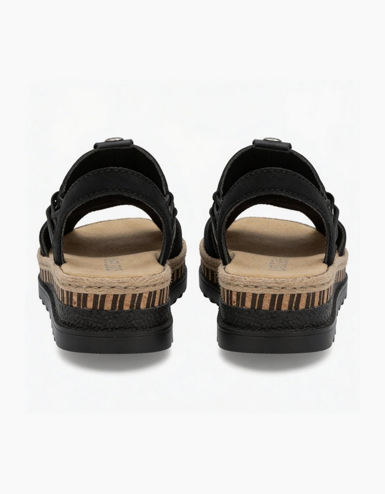 Rieker V7972 Womens Slingback Sandals Black