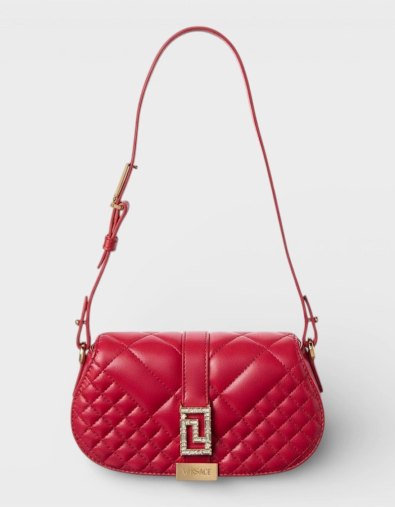 Logo Leather Shoulder Bag Red
