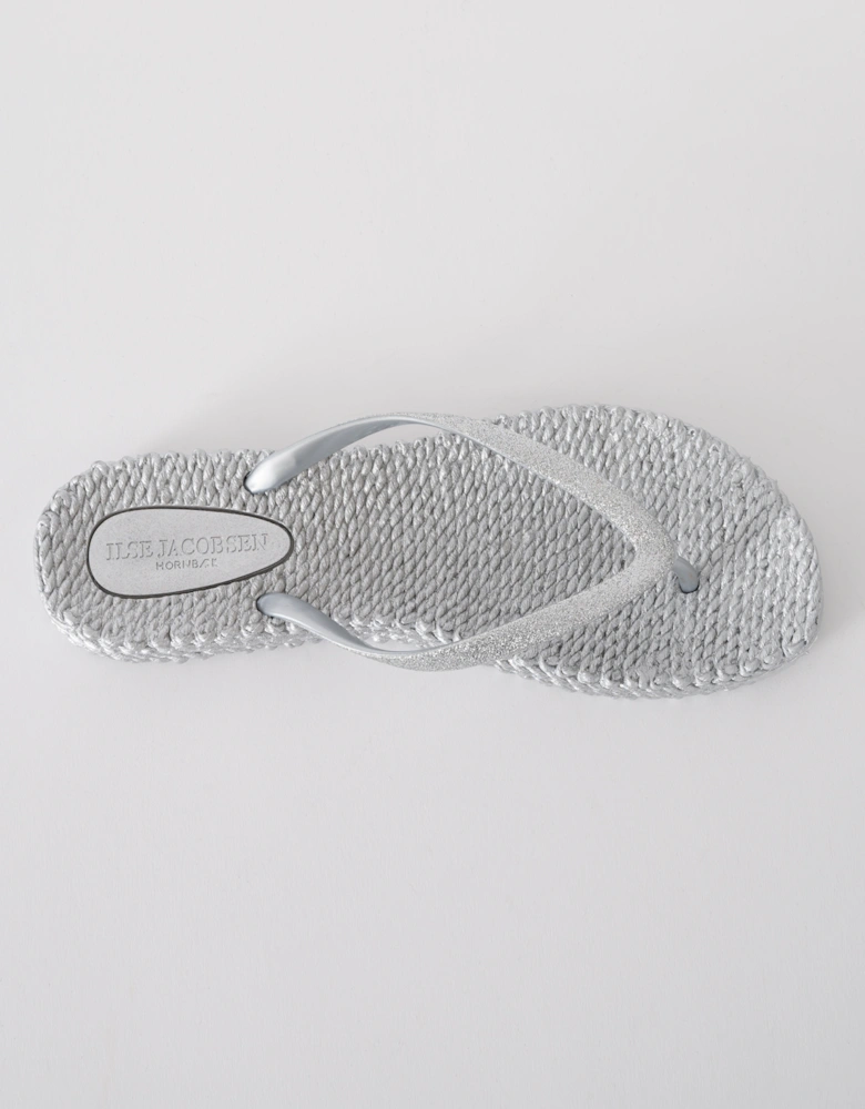 Ilse Jacobsen Cheerful Glitter Womens Flip Flops - Silver 710