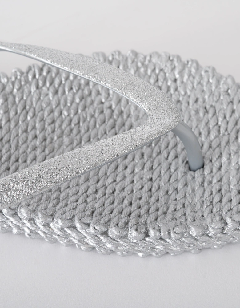 Ilse Jacobsen Cheerful Glitter Womens Flip Flops - Silver 710