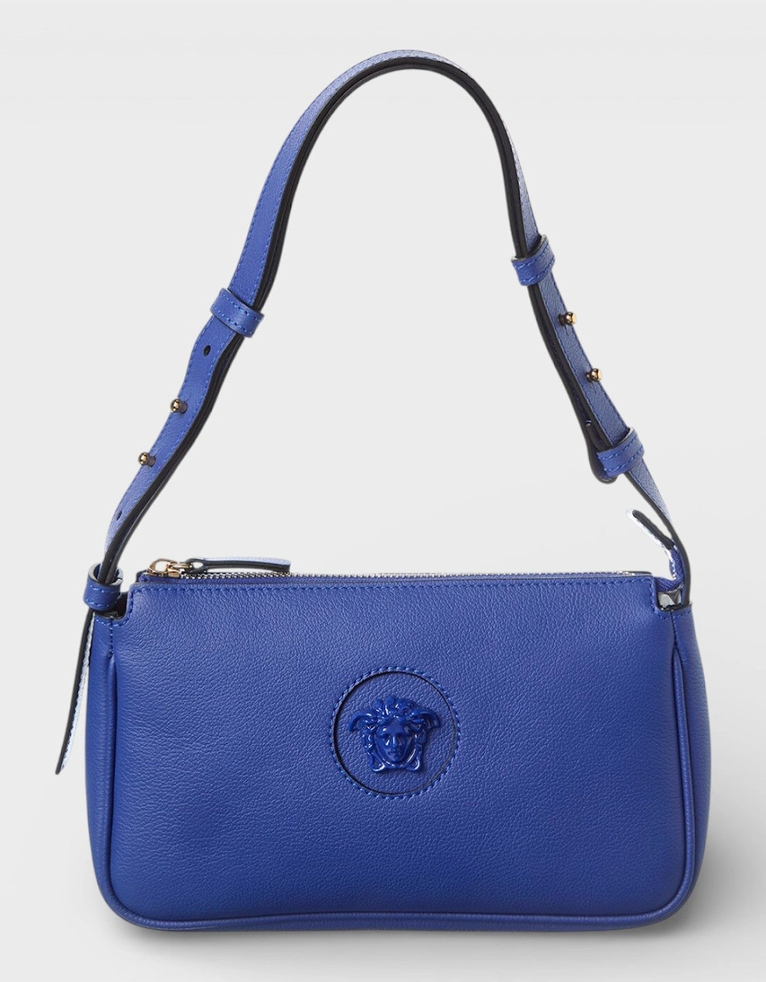 Medusa Small Leather Shoulder Bag Blue, 4 of 3