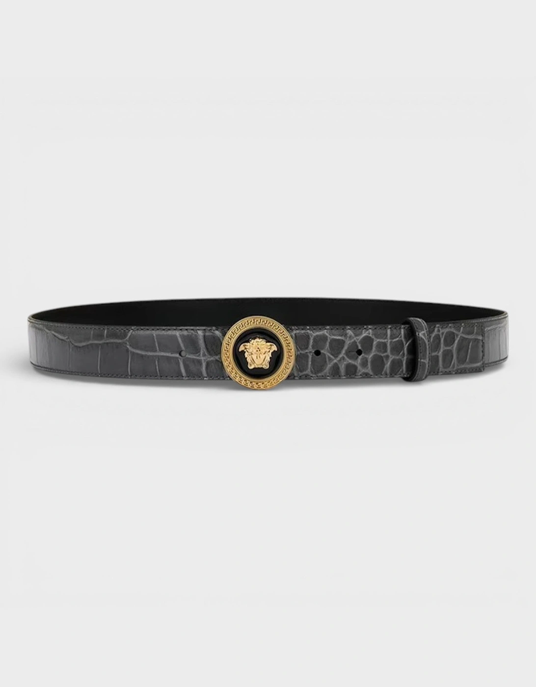 Medusa Croc-Effect Belt Black Grey Gold, 2 of 1