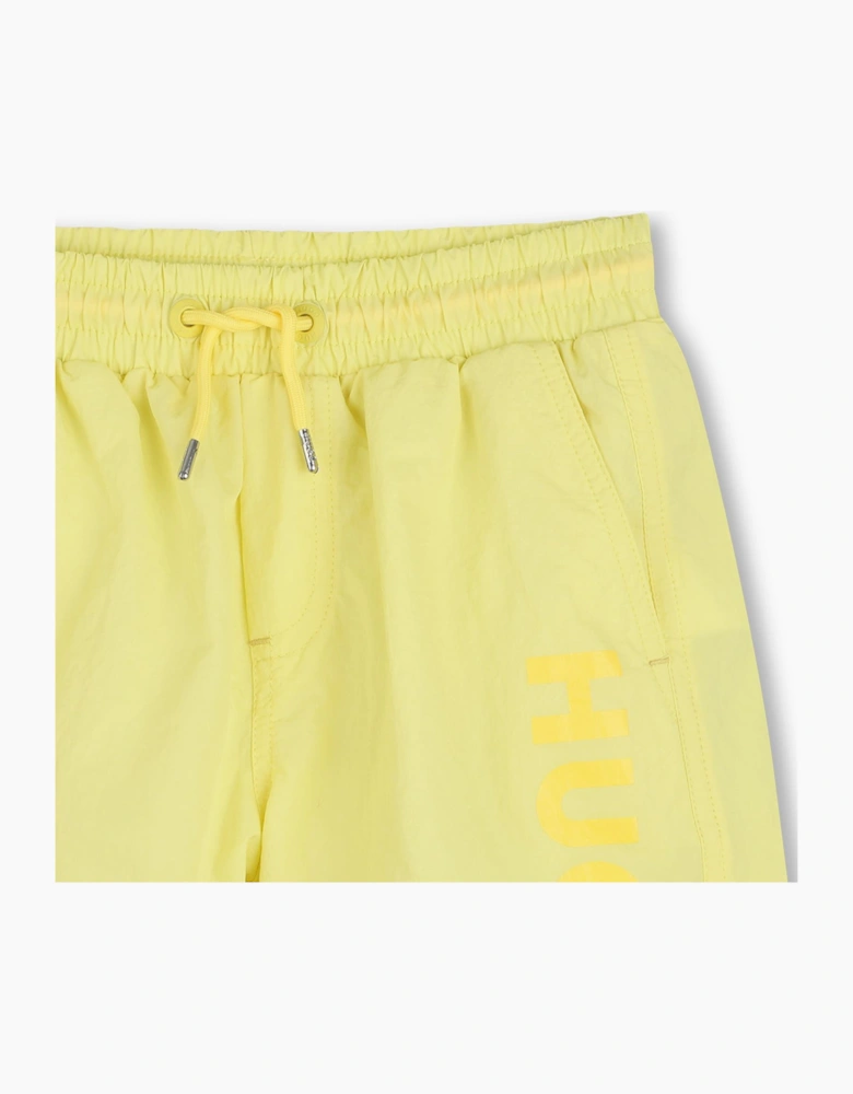 Boys Yellow Lemon Logo Swim Shorts