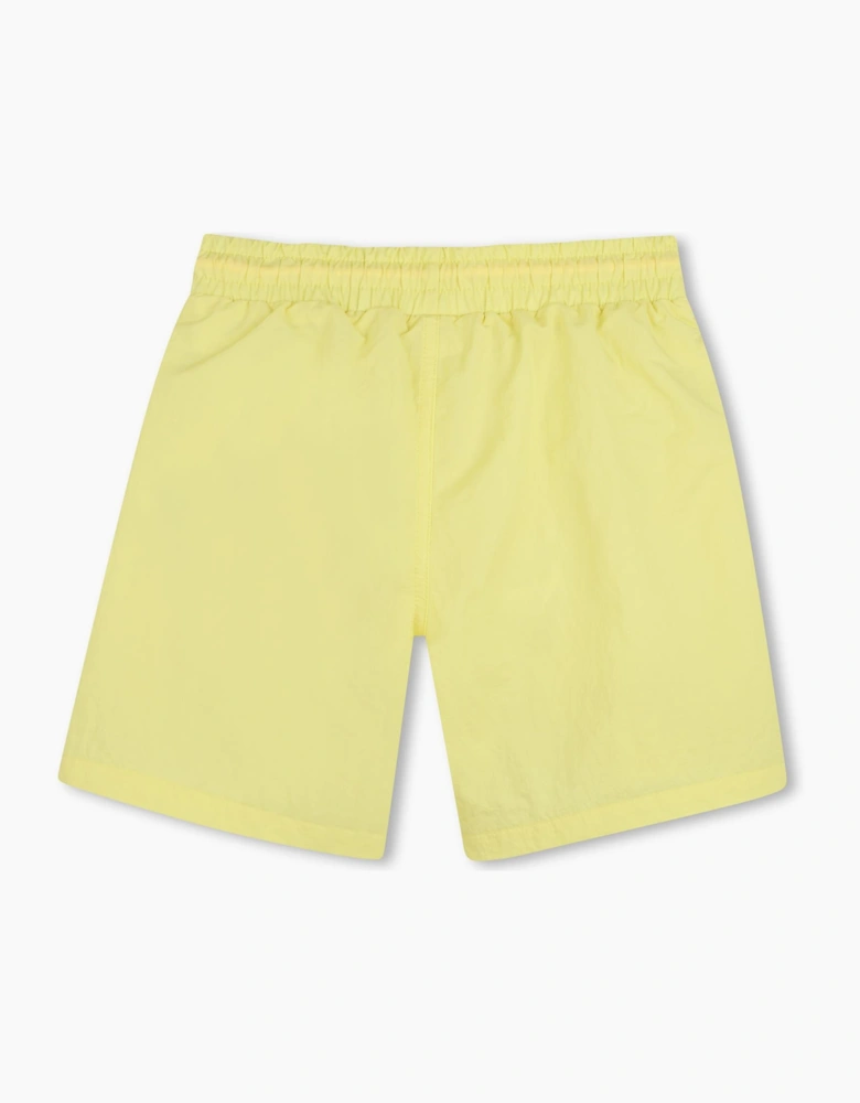 Boys Yellow Lemon Logo Swim Shorts
