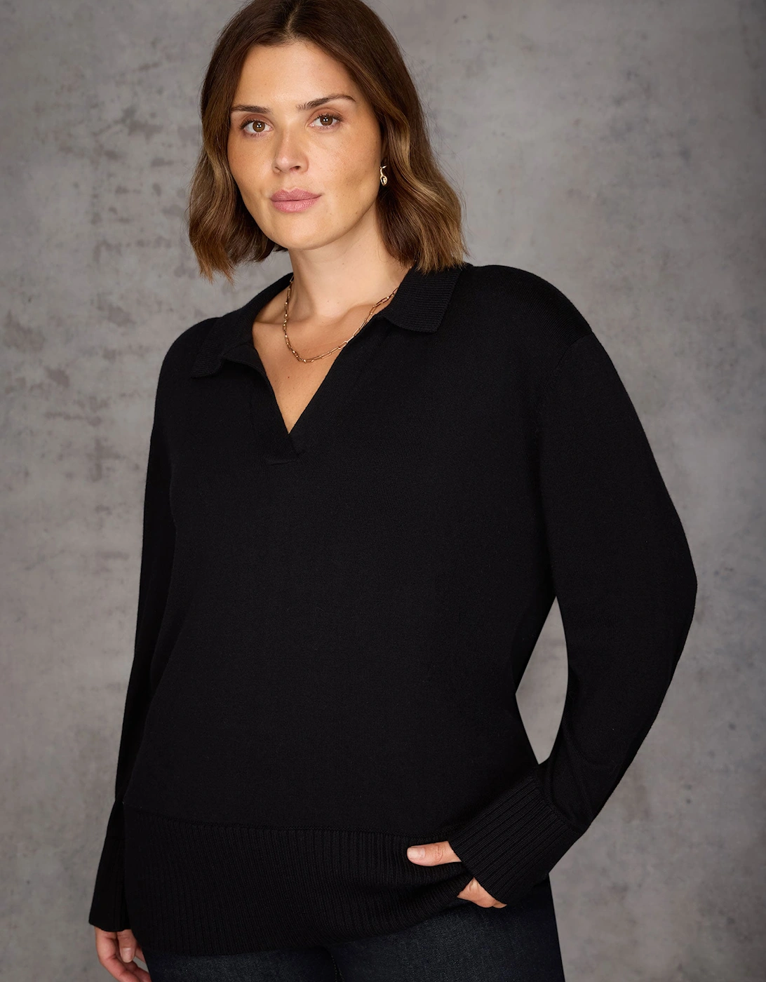 Black Polo Knit Jumper, 6 of 5