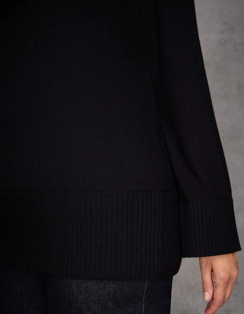 Black Polo Knit Jumper