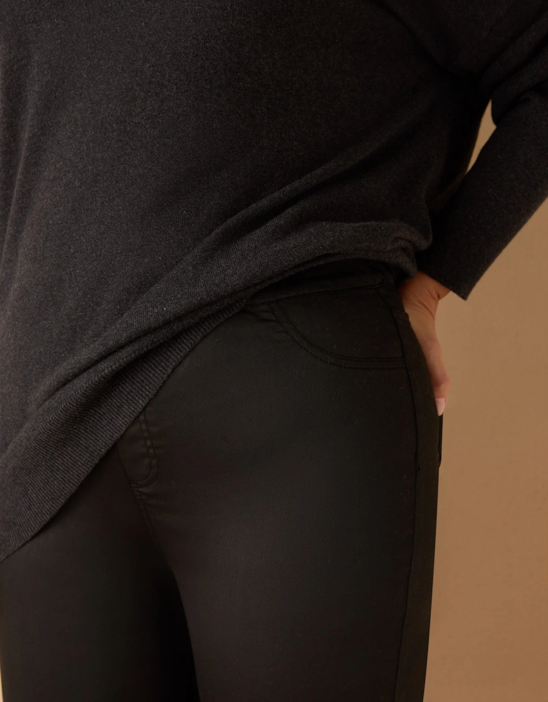 Black Coated Bootcut Jegging