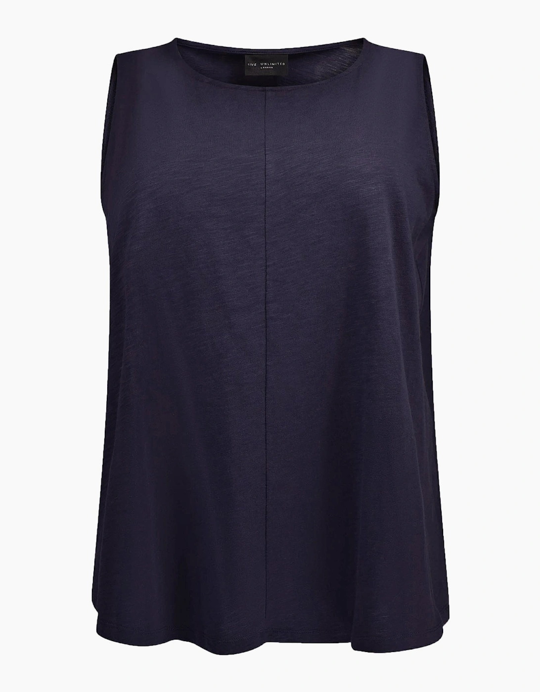 Navy Cotton Slub Round Neck Vest