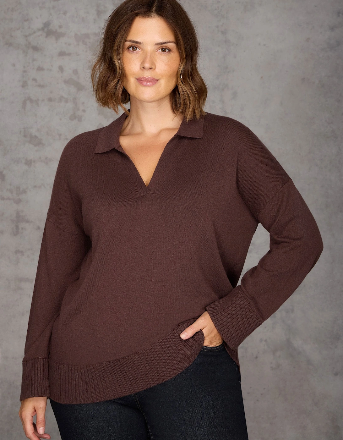 Chocolate Brown Polo Knit Jumper, 6 of 5