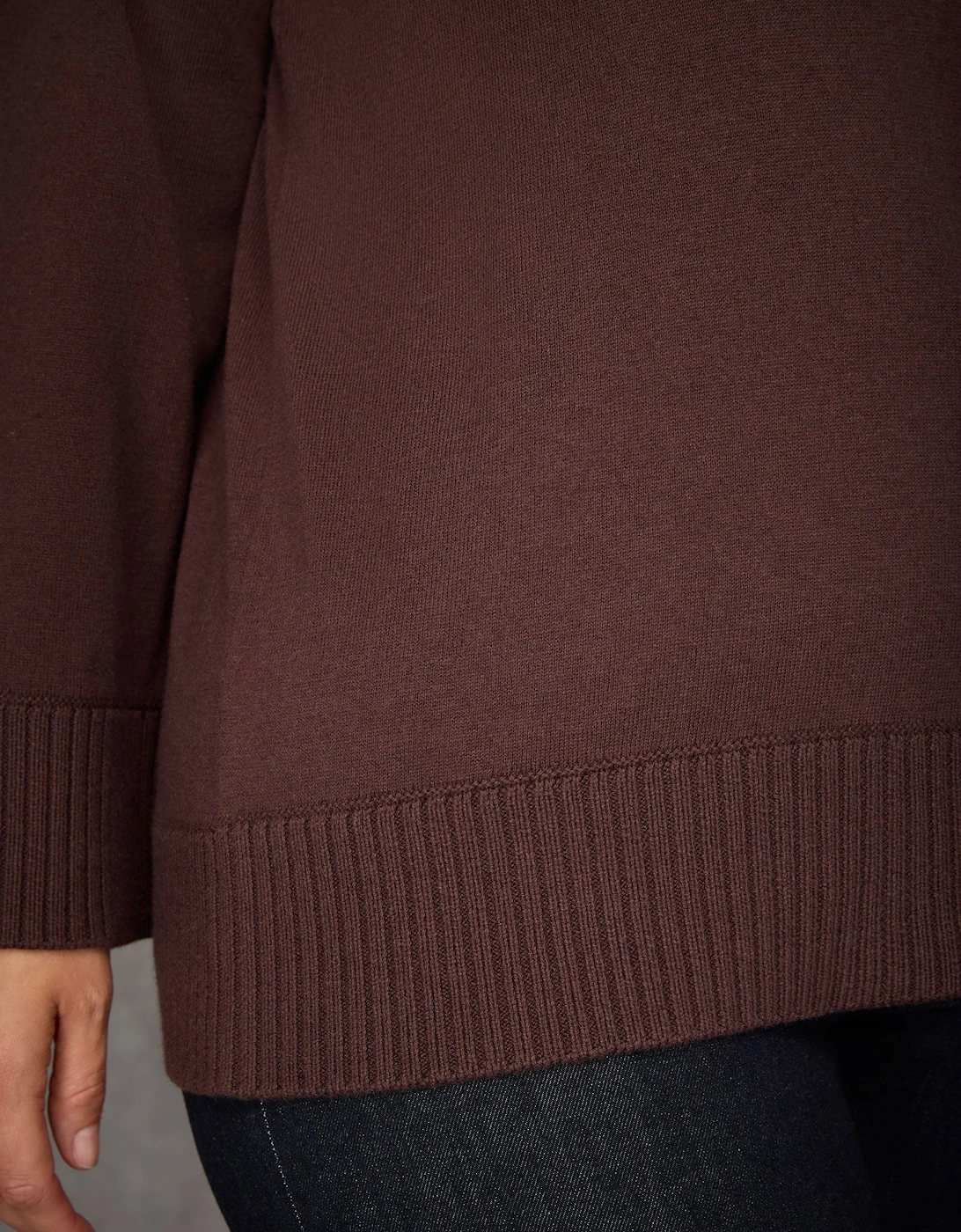Chocolate Brown Polo Knit Jumper