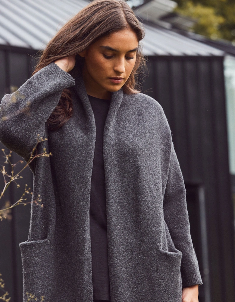 Grey Coatigan With Patch Pockets