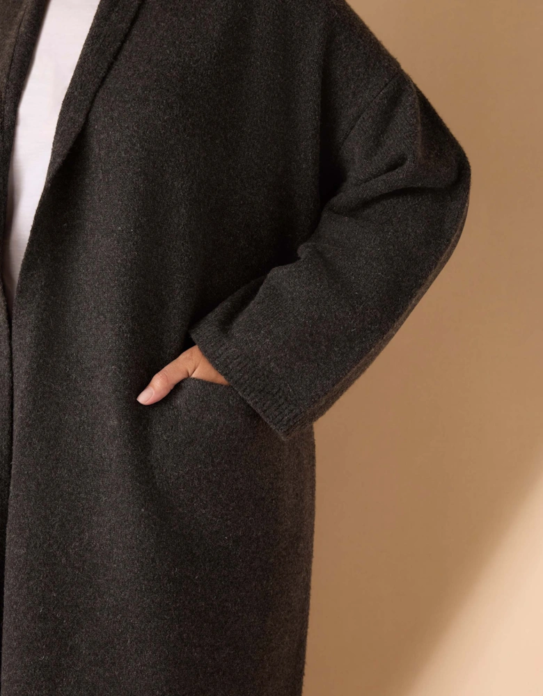 Grey Coatigan With Patch Pockets