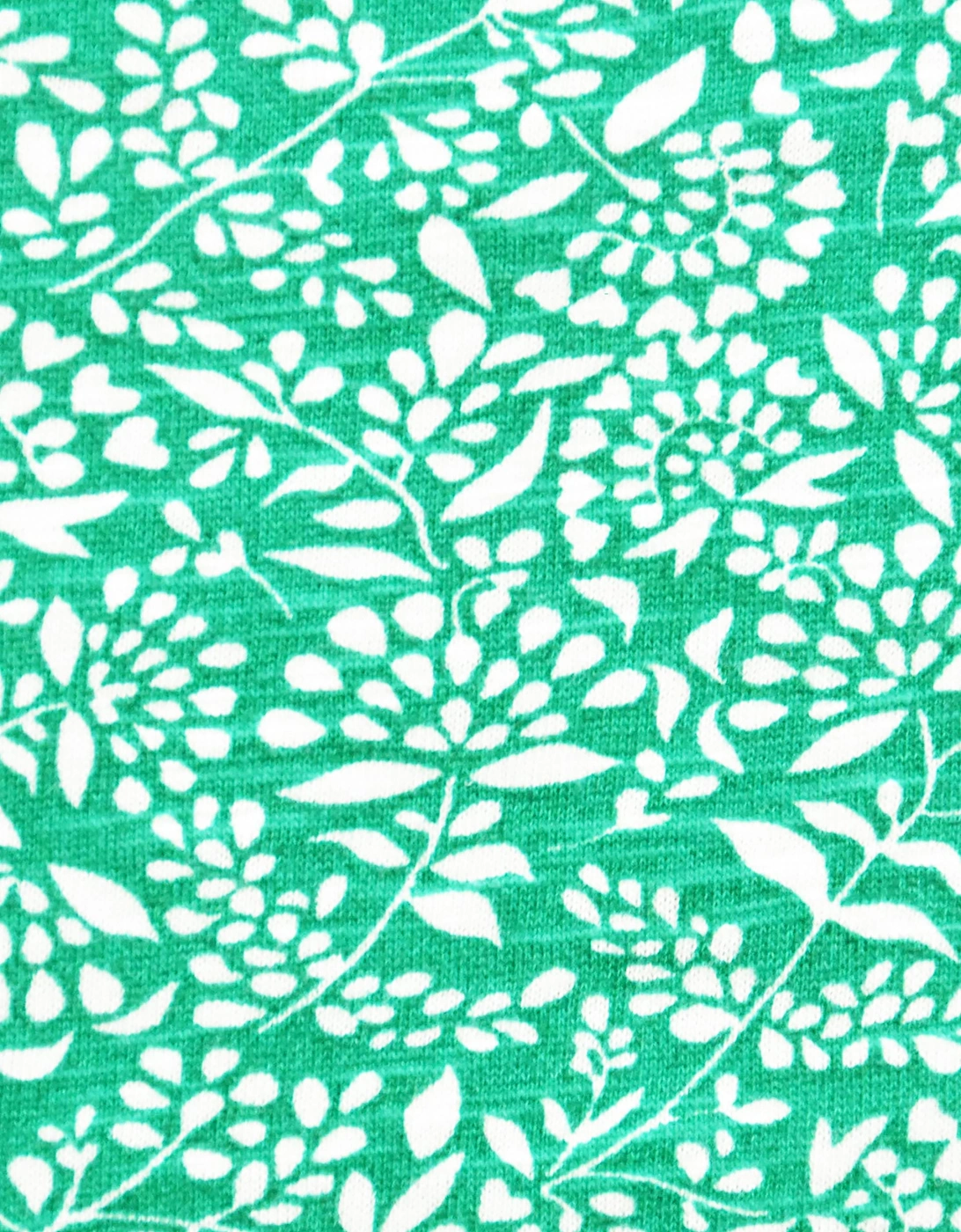 Green Ditsy Leaf Cotton Slub Relaxed Tunic