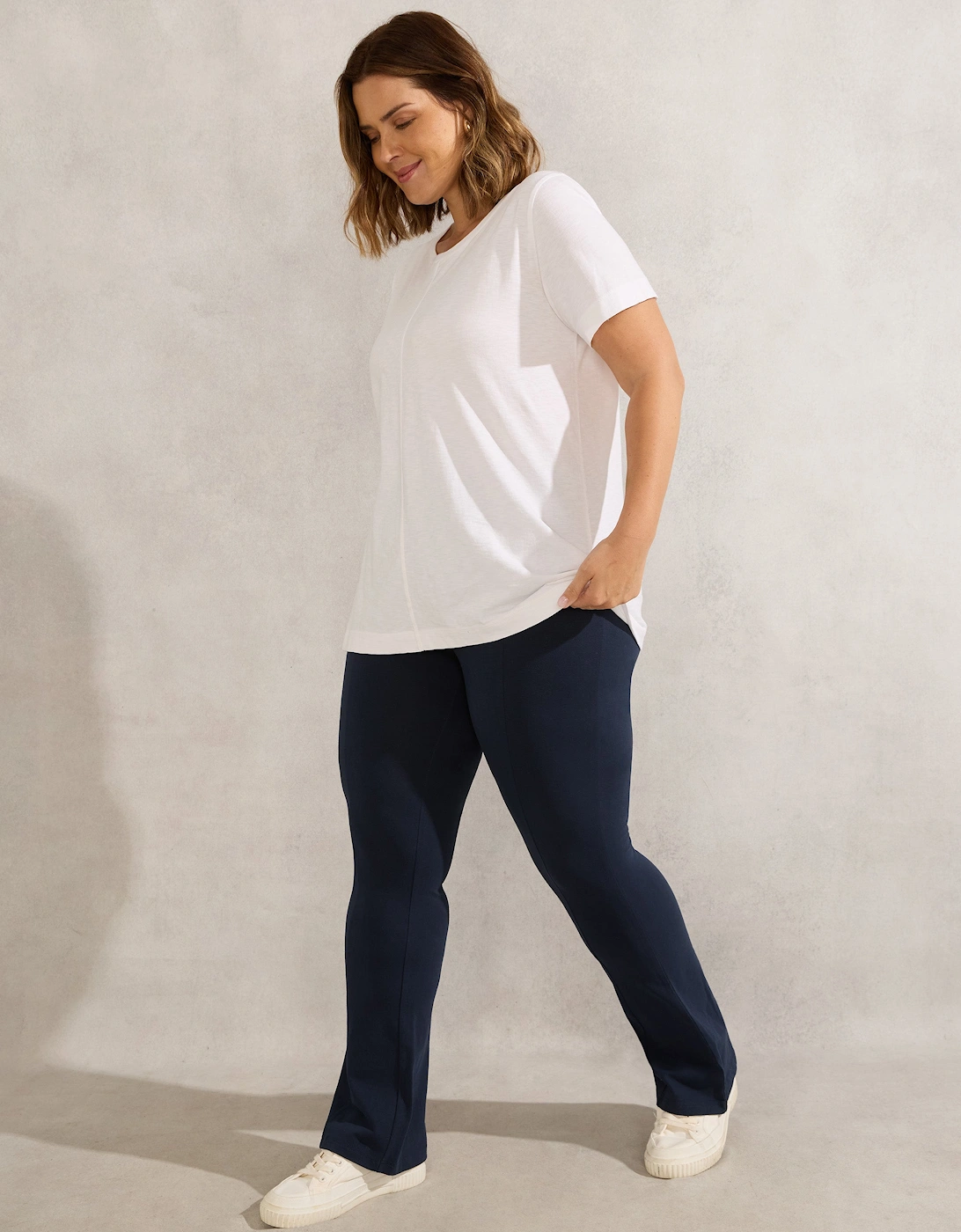 Petite Navy Jersey  Boot Cut Legging