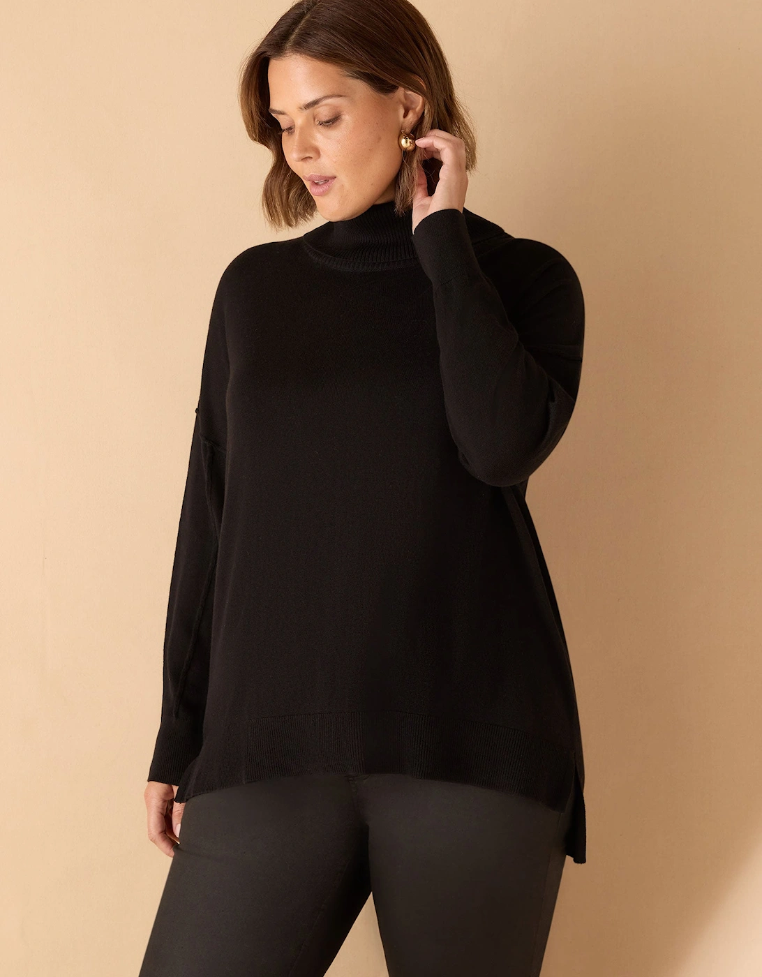 Black Roll Neck Knit Jumper, 6 of 5
