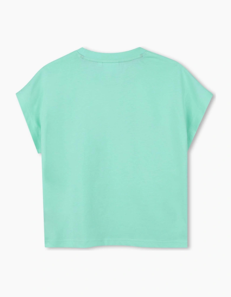 Girls Mint Green Printed Top