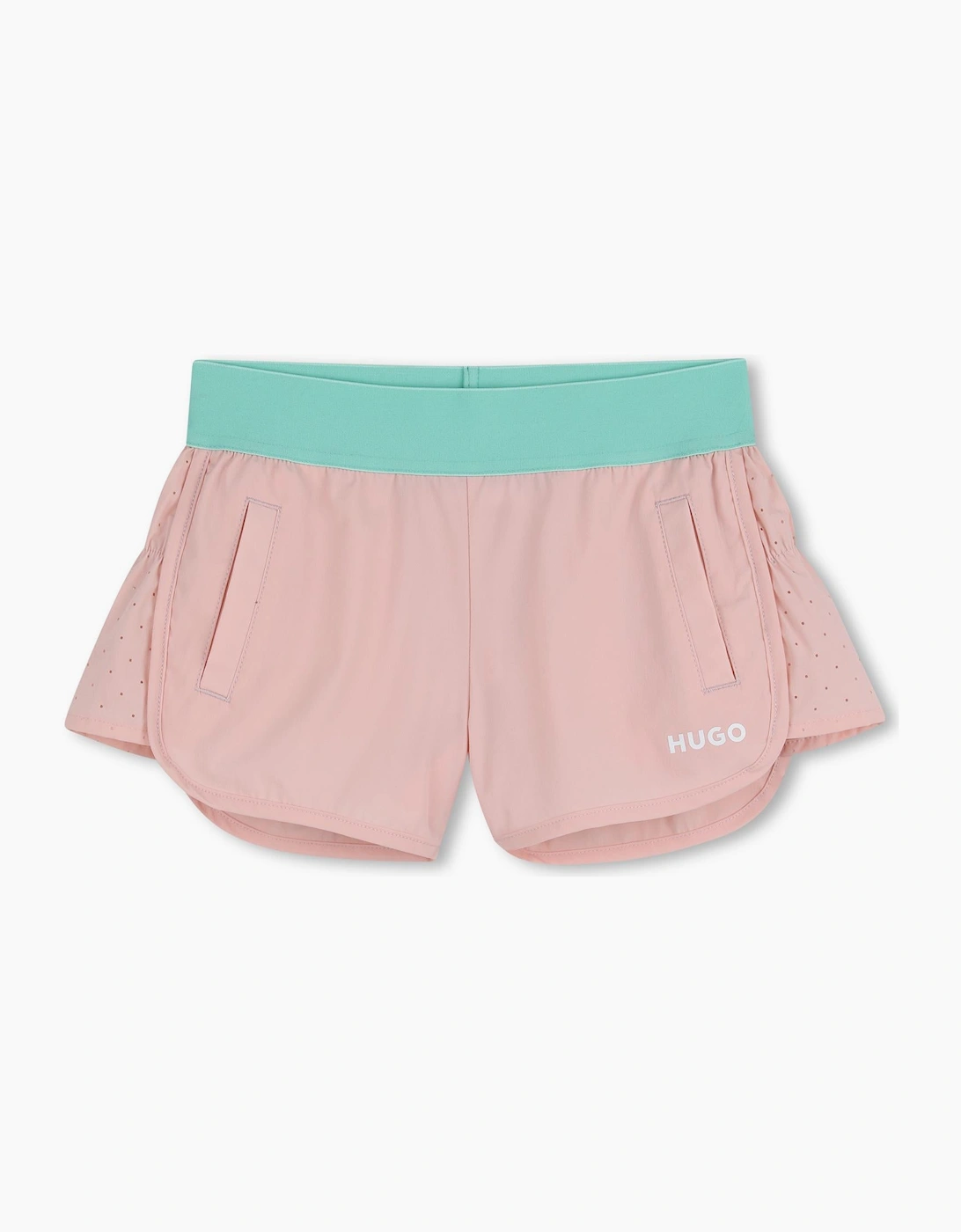 Girls Pale Pink Logo Runner Shorts, 5 of 4